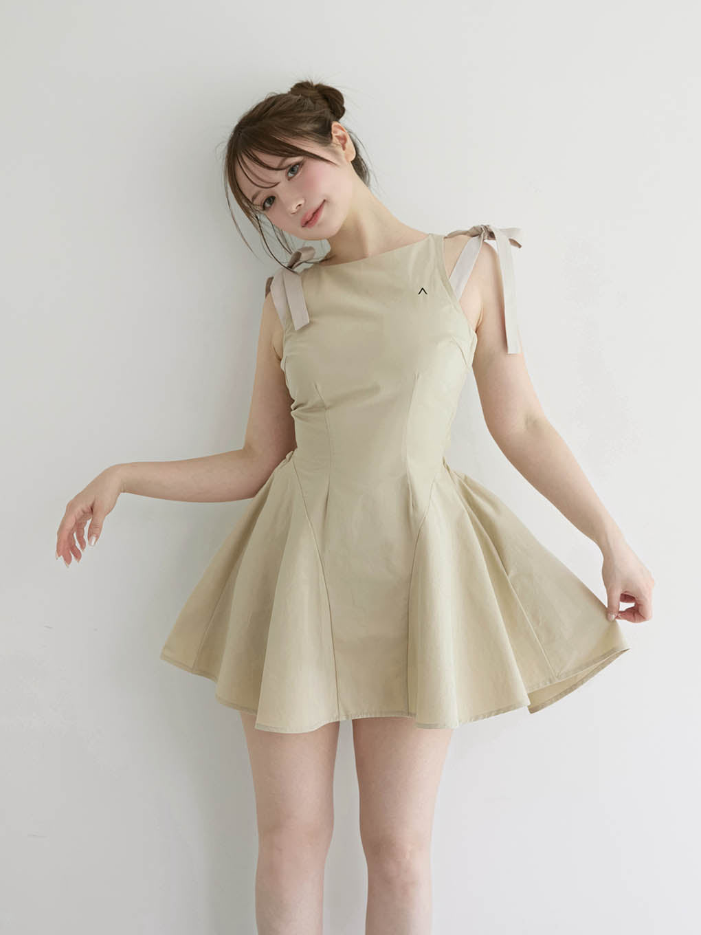 ANDMARY】Jozy ribbon flare mini dress