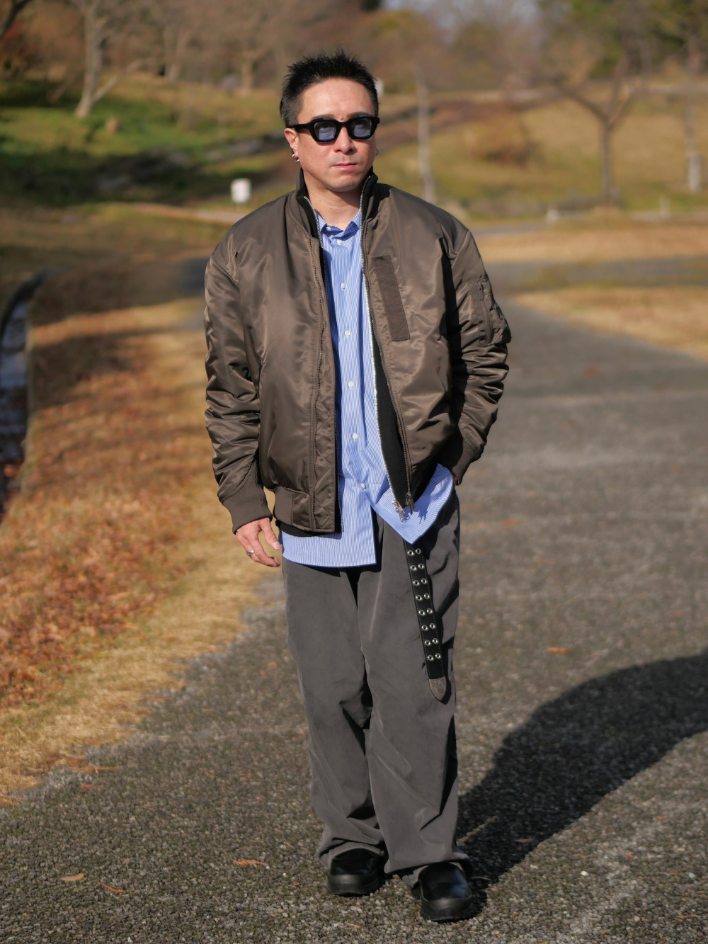 ハイブリッドダウンオーバーサイズMA-1ブルゾン」の着用コーディネート