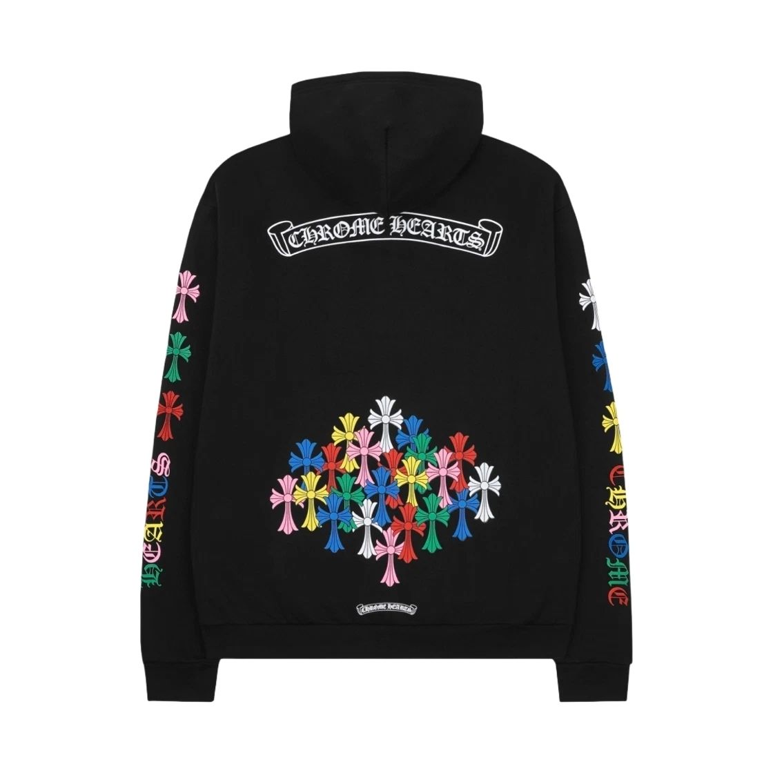 在庫少【CHROME HEARTS】Multi Color Cross Zip-Up Hoodie Black