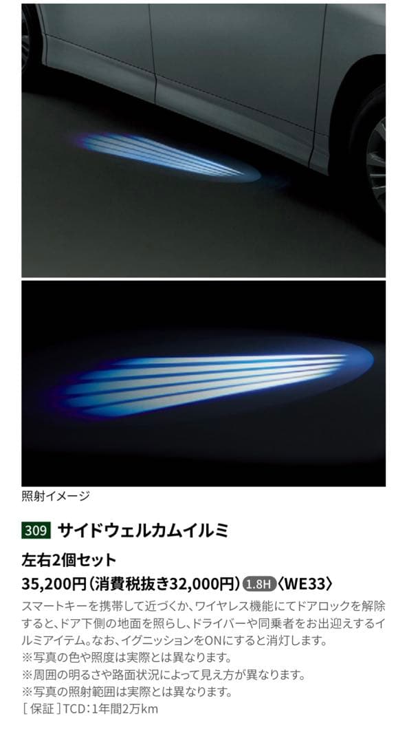 ノア　ヴォクシー　90系　モデリスタ　ウェルカムイルミ　新品　未使用 90系 ヴォクシー 専用 LED 2連 ウェルカムランプ 【全2色】 90 VOXY 90