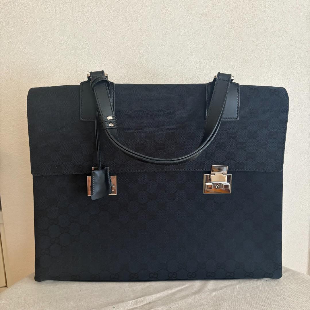 【値下げ】GUCCI ブラック ビジネスバッグ 407022-1_wm.jpg