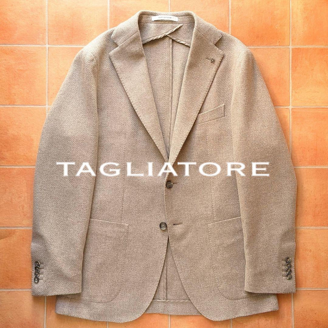 【現行モデル】TAGLIATORE ジャケット グレージュ フランネル 48 ツイード グレージュジャケット S／RT055F56U | RING JACKET