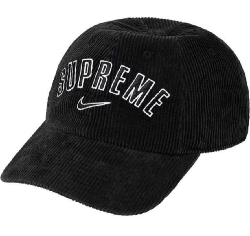 【円堂守着用】supreme × NIKE コーデュロイ キャップ 円堂守着用 SUPREME NIKE コードュロイキャップ ブラック - メルカリ