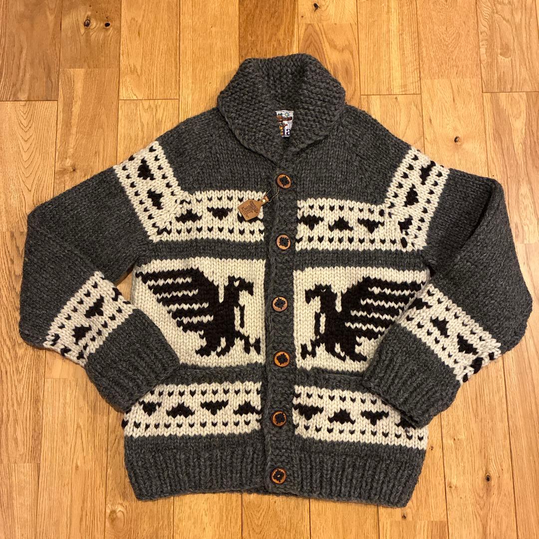 Knitata ビンテージモデル　エンブレム柄 カーディガン　カナダ製 中古・古着通販】CANADIAN SWEATER (カナディアンセーター) 90's