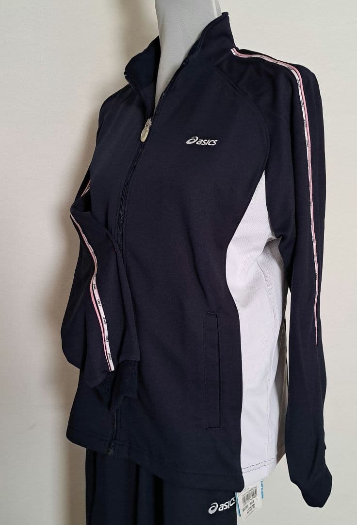 asics ネイビー ジャージ(上.下セット） ASICS（アシックス） ジャージ メンズ 上下 クロス薄手 ブランド