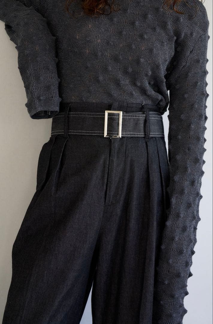 ELLIE デニムワイドパンツ【BLACK】Mサイズの通販はau PAY マーケット
